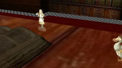 Alice in Wonderland, Characters in Library Video stock 22010366