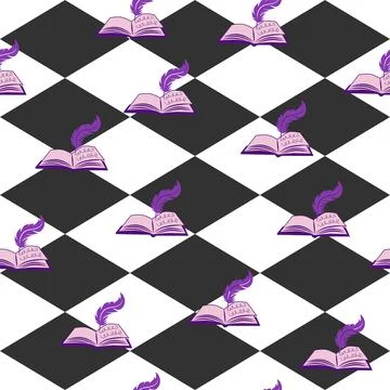 Alice in Wonderland seamless pattern Stock Illustration