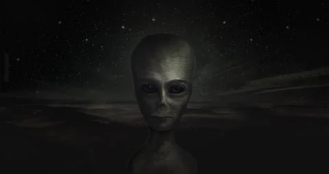 Alien, 3d illustration, UFO, zone 51 Stock Illustration