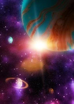 Alien 3d Planet in Space Stock Photos