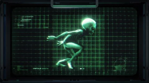 Alien 3D Sci Fi Digital Screen 01 Video stock 293594447