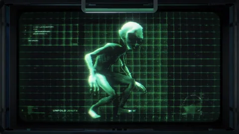 Alien 3D Sci Fi Digital Screen 03 Stock Footage 293594467