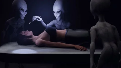 Alien Abduction by Grey Aliens on a Ship Stock Footage 227032439