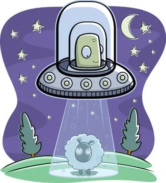 Alien Abduction Stock Illustration