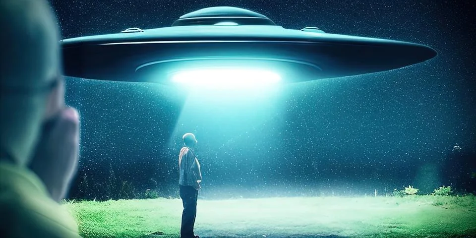 Alien abduction Stock Illustration