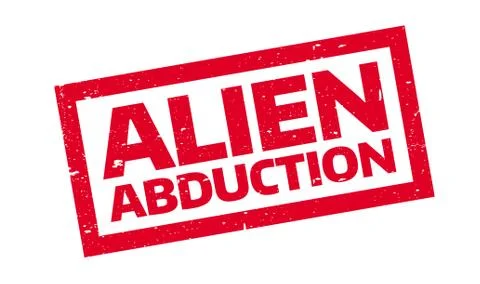 Alien Abduction rubber stamp Illustrazione stock