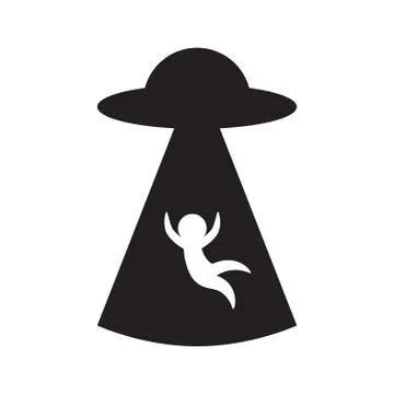 Alien Abduction Silhouette. Isolated Vector Illustration Stock Illustration
