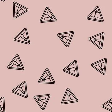 Alien abduction warning line seamless pattern Illustrazione stock