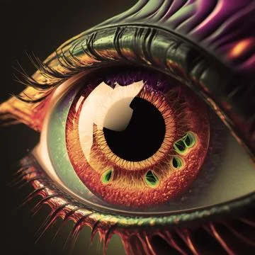 Alien abstract style eye, macro photo, high quality, high detail Stock Illustration