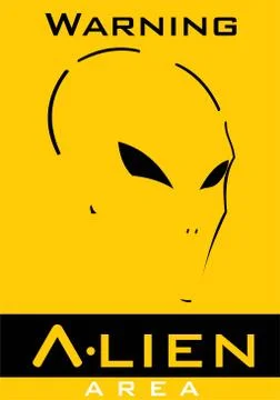 Alien. Alien face. Alien head., Alien area sign. Stock Illustration
