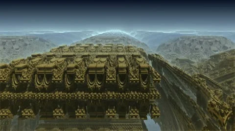 Alien ancient architecture m1012C2 Stock Footage 10712797