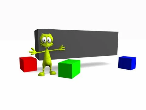 Alien and banner Illustrazione stock