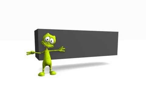 Alien and banner template 스톡 일러스트