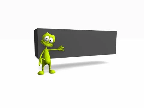 Alien and banner template Illustrazione stock