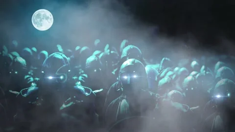 Alien army from space Stock Footage 168763601