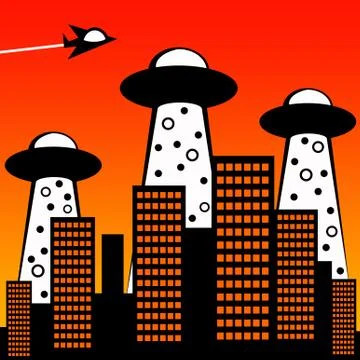 Alien attack Stock Illustration