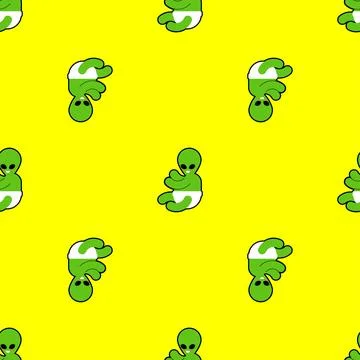 Alien baby pattern seamless. extraterrestrial child background. Little monste Stockillustratie