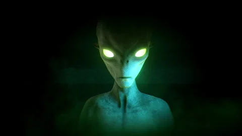Alien Being with Glowing Eyes Stock Footage 265573103