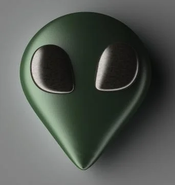 Alien Being Life form Head in 3D Resembling Emerald Stock Illustration