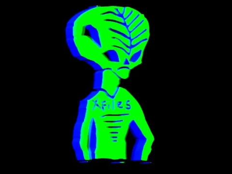 Alien Blue and Green X-Files Black Background Stock Footage 107966496