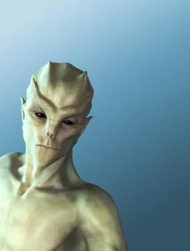 Alien on Blue Stock-Illustration