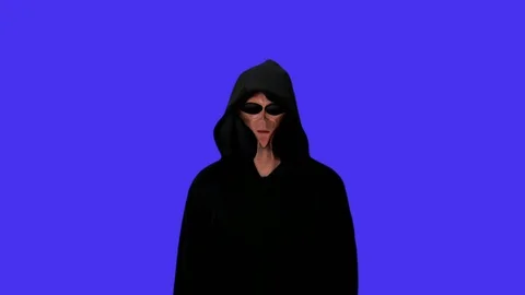 Alien blue screen. Says "We need her". Stock Footage 99613244