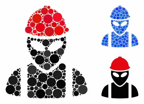 Alien builder Composition Icon of Circle Dots 스톡 일러스트