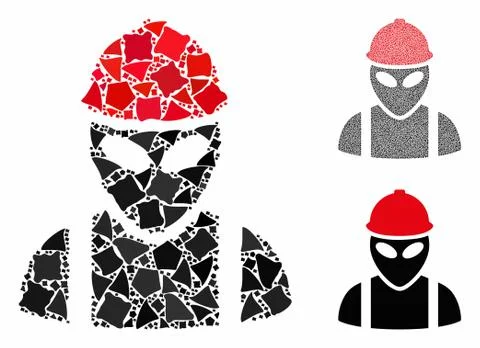 Alien builder Composition Icon of Humpy Elements 库存插图