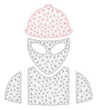 Alien Builder Polygonal Frame Vector Mesh Illustration Stock-Illustration