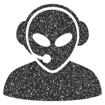 Alien Call Center Grainy Texture Icon 스톡 일러스트