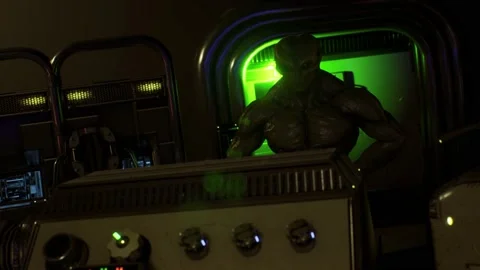Alien captain at the command bridge at t... | Stock Video | Pond5