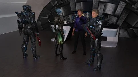 Alien capture alliance first contact Stock Illustration