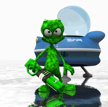 Alien cartoon character Stock Illustration