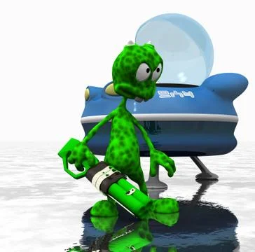 Alien cartoon character Stock-Illustration