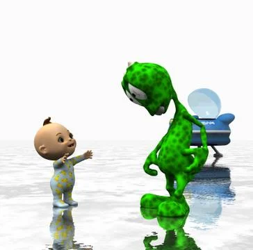 Alien cartoon character Stock Illustration