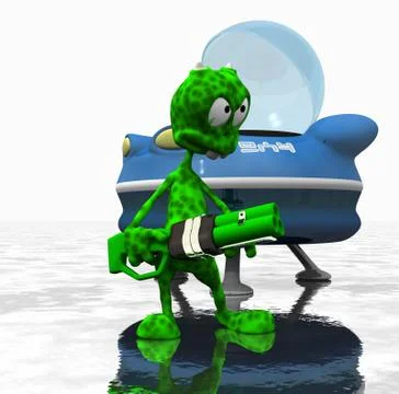 Alien cartoon character Illustrazione stock