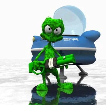Alien cartoon character Stock-Illustration