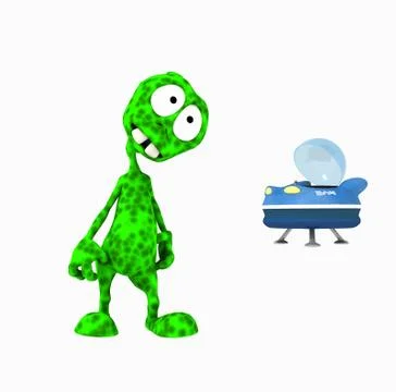 Alien cartoon character Stock-Illustration