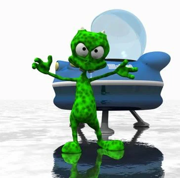 Alien cartoon character Stock Illustration
