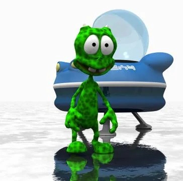 Alien cartoon character Stock Illustration