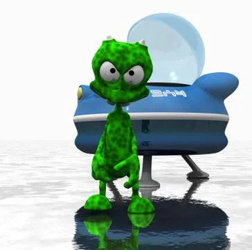 Alien cartoon character Illustrazione stock