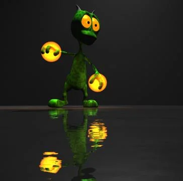 Alien cartoon character Illustrazione stock