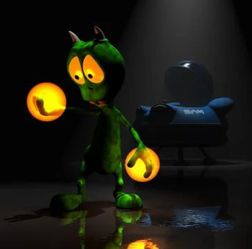 Alien cartoon character Illustrazione stock