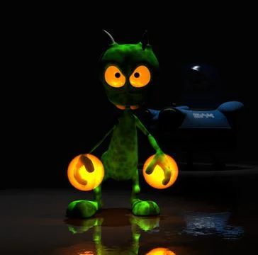 Alien cartoon character 스톡 일러스트