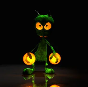 Alien cartoon character Stock-Illustration