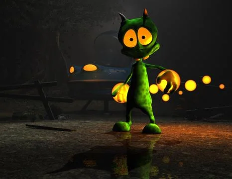Alien cartoon character Stock Illustration