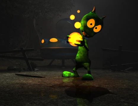 Alien cartoon character Stock Illustration