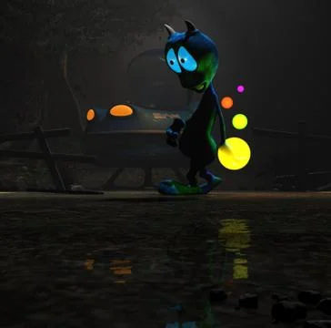 Alien cartoon character Illustrazione stock