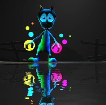 Alien cartoon character Illustrazione stock