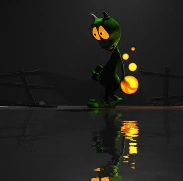 Alien cartoon character Stock-Illustration